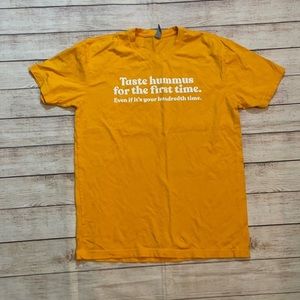 Men’s Ithaca hummus yellow 100% cotton shirt M